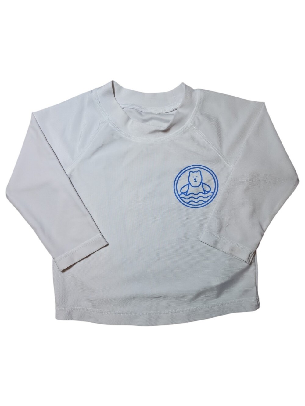 Baby Gap White Long Sleeve Rashguard with Blue Bear Graphic - 12/18 Months